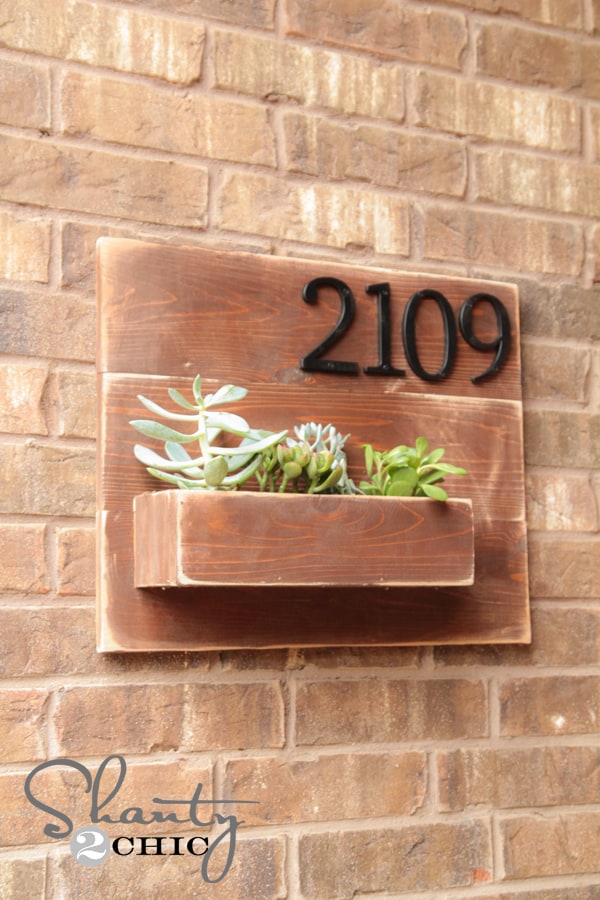 Address Number Wall Planter