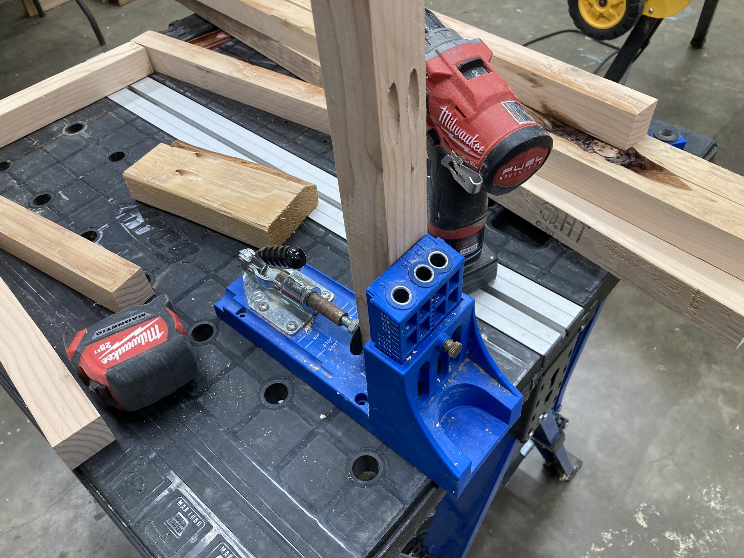 Using a pocket hole jig