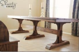 25 DIY Farmhouse Table Ideas (With Free Plans) - Industry DIY