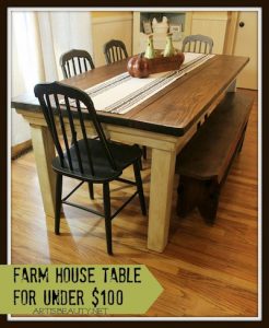 25 DIY Farmhouse Table Ideas (With Free Plans) - Industry DIY