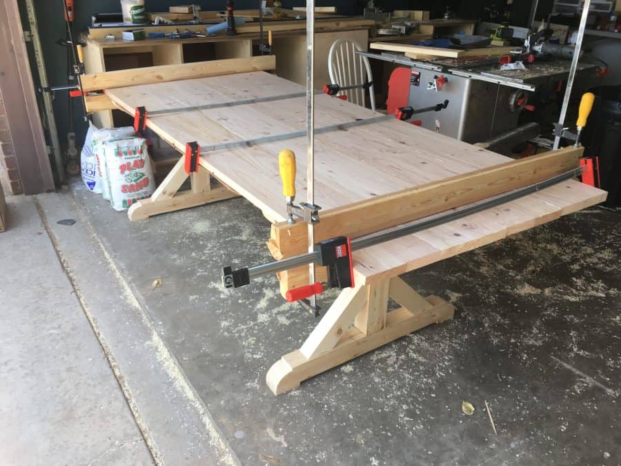 Table Glued and Clamped
