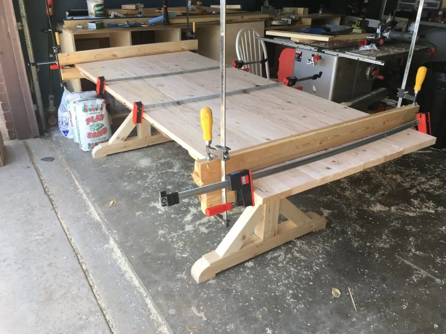 Table Glued and Clamped