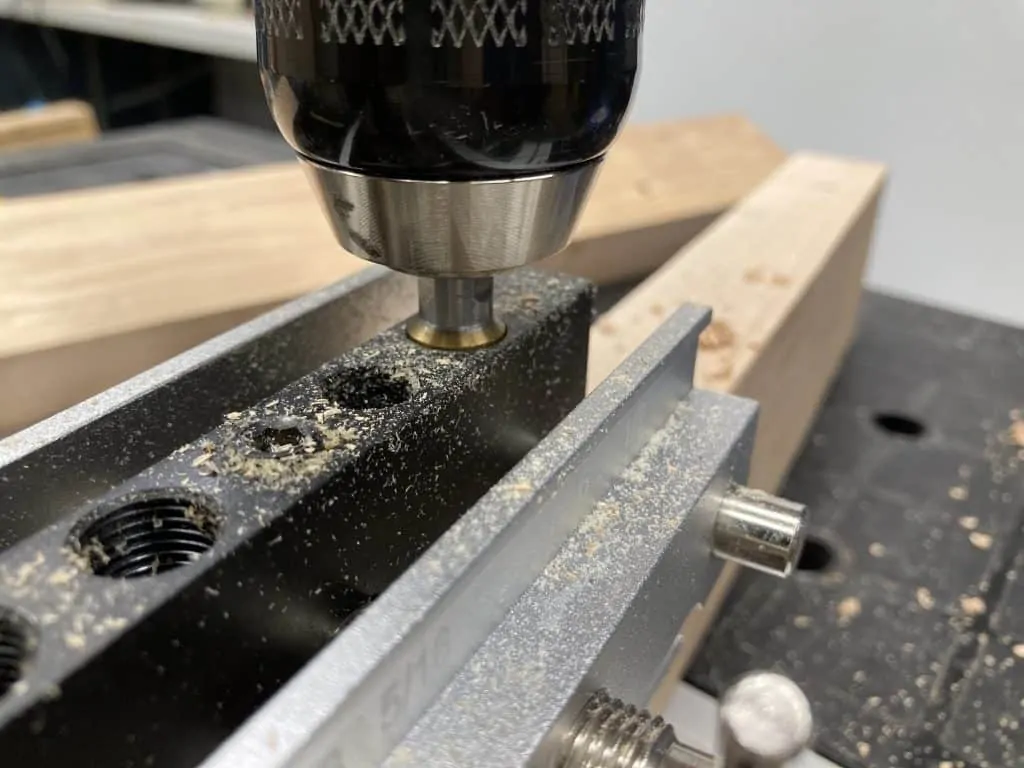 Drilling a dowel hole