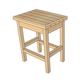 Easy 2×4 Wood DIY Barstool