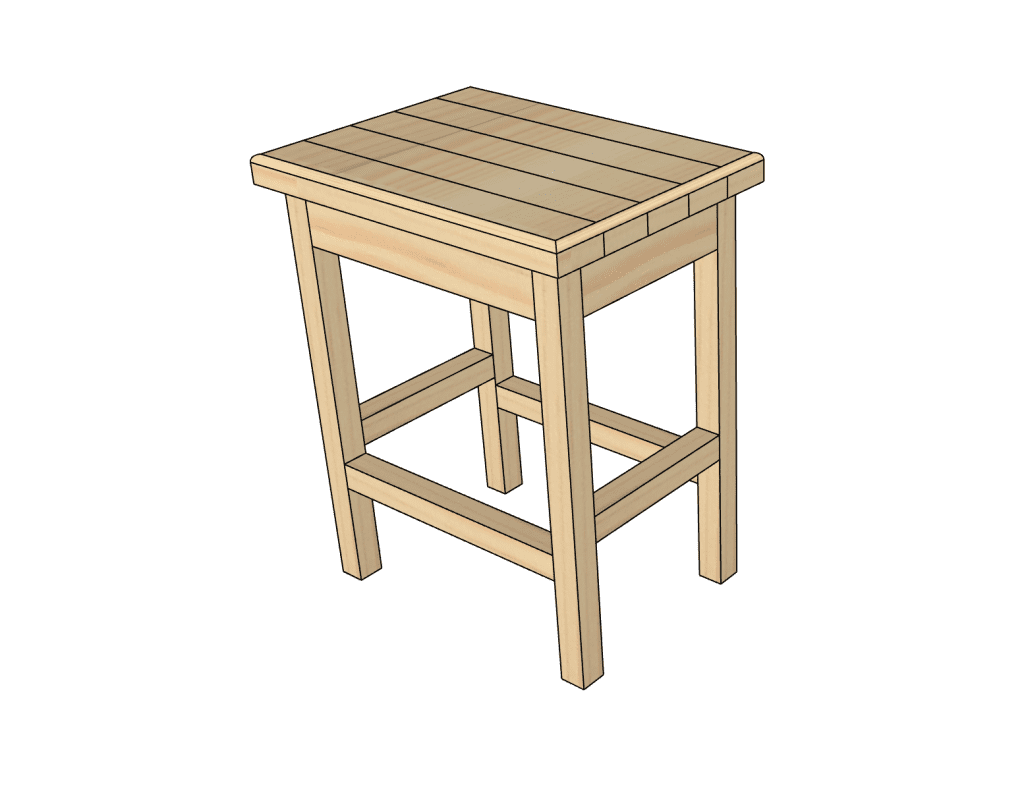 Showing assembly of barstool